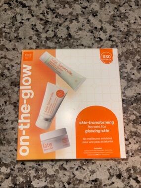 New Kate Somerville On-the-Glow Skincare Set - Orange and White Packaging